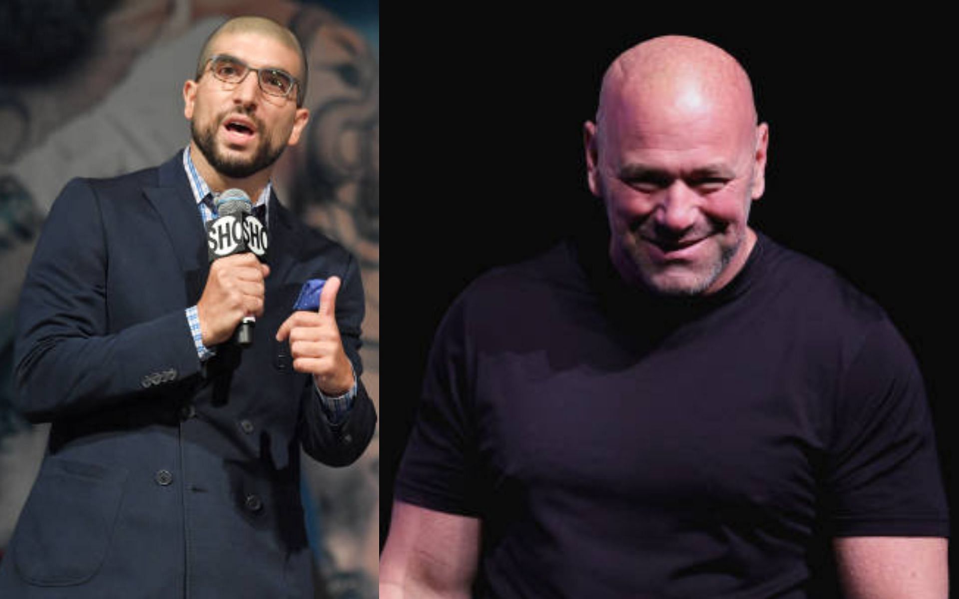 Ariel Helwani (left) and Dana White (right)