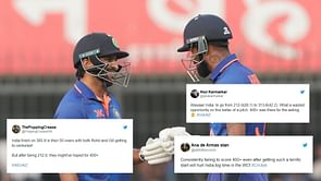 "India bottled up a 400 score here" - Fans bemoan batting collapse after New Zealand restrict the hosts to 385-9 in the 3rd ODI