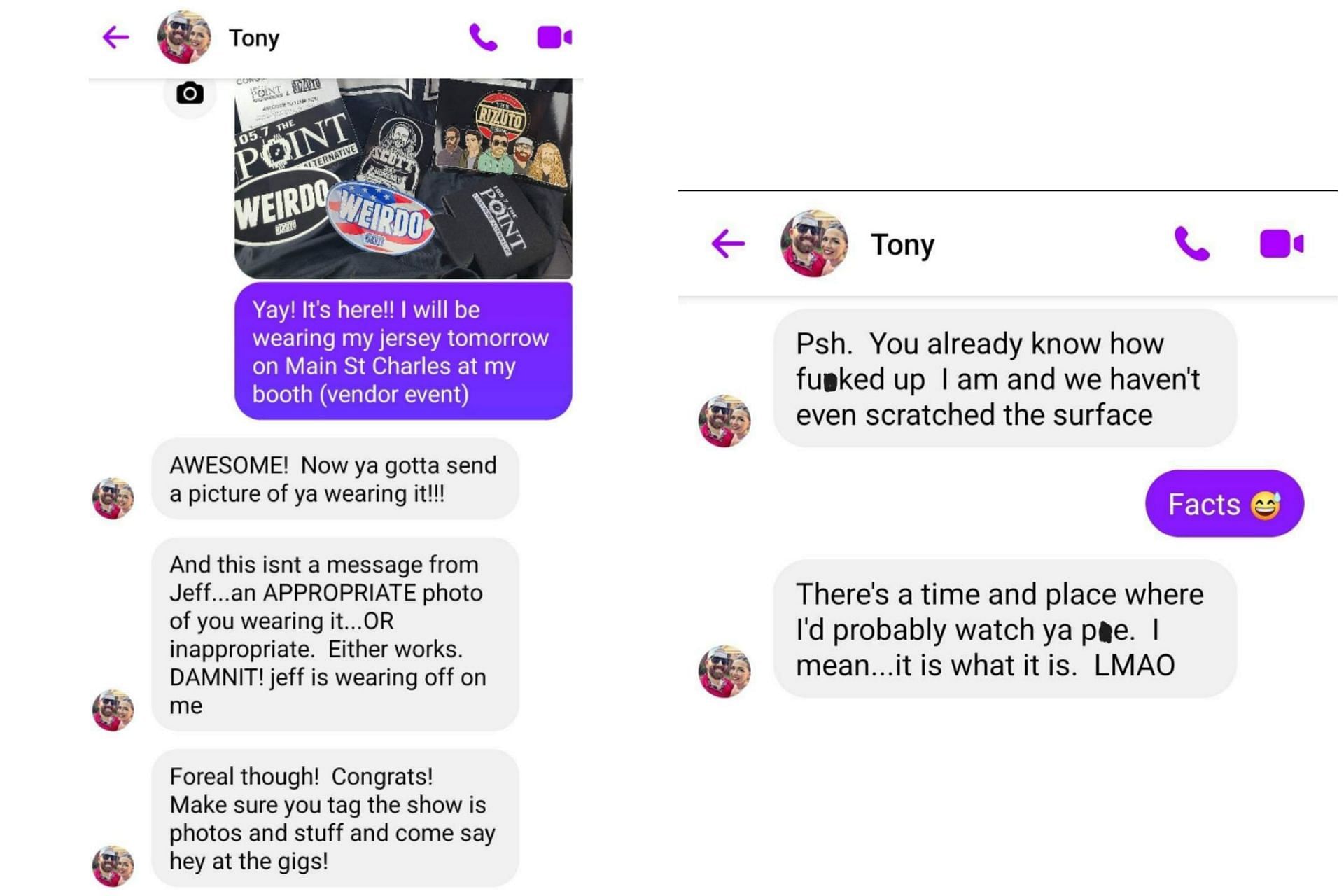 Inappropriate text messages Tony Patrico sent to a woman (Image via HellNoPatrico/Twitter)