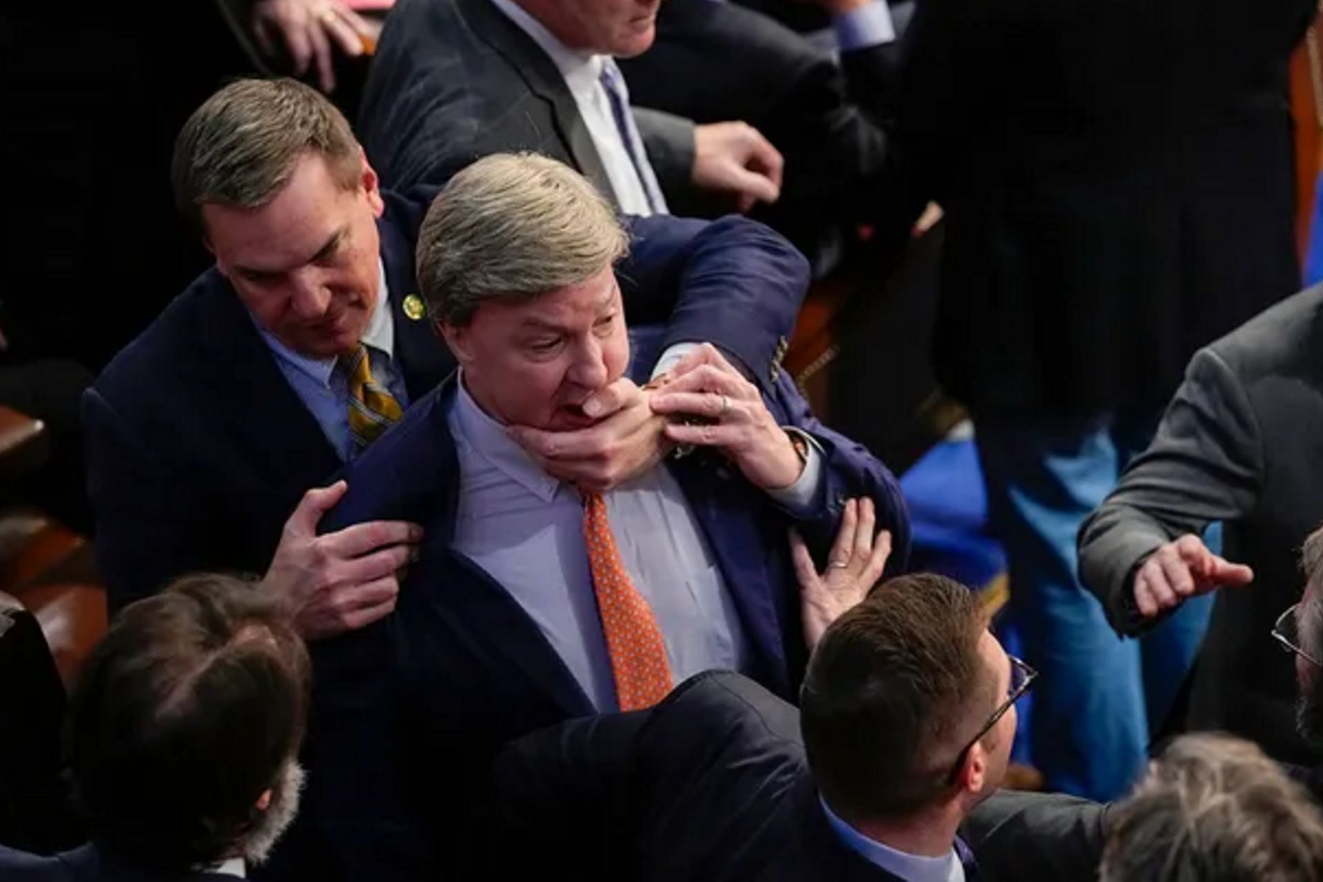 The altercation happened before the 15th round of voting (Image via AP Photo/Andrew Harnik)