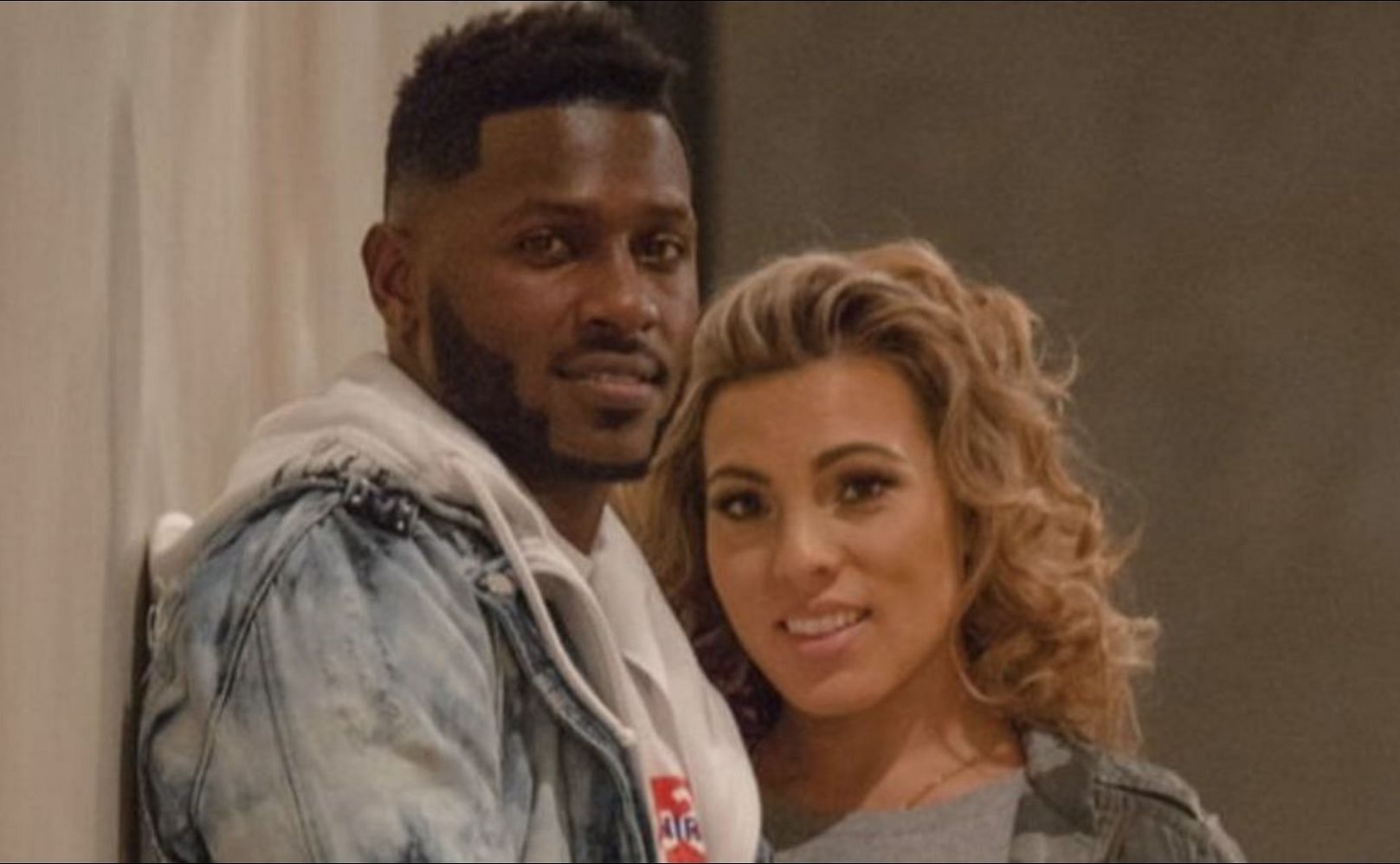 Former NFL WR Antonio Brown with Chelsie Kyriss, the mother of his children