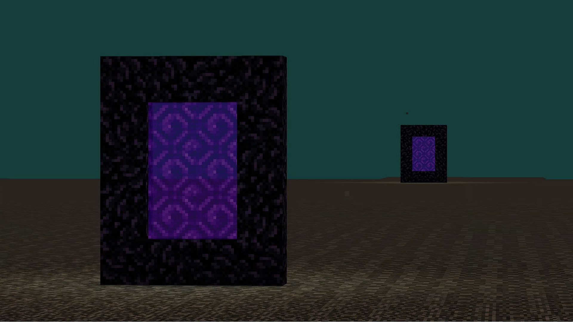 Use the Nether roof to create a portal network for traveling long distances in the Overworld in Minecraft (Image via Mojang)
