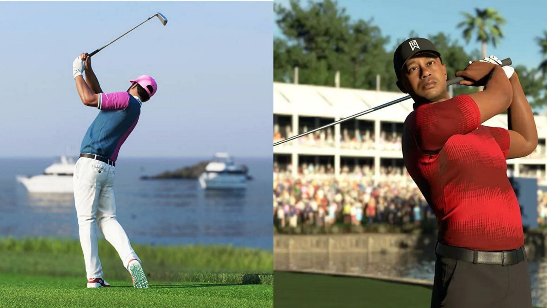 Licensing will likely keep Tiger Woods away from the upcoming game (Images via EA Sports, 2K)