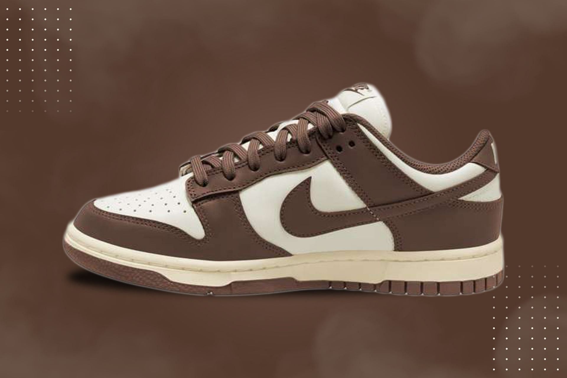 The upcoming Dunk Low Sail Cacao Wow sneakers will be released in women&#039;s exclusive sizes (Image via Nike)