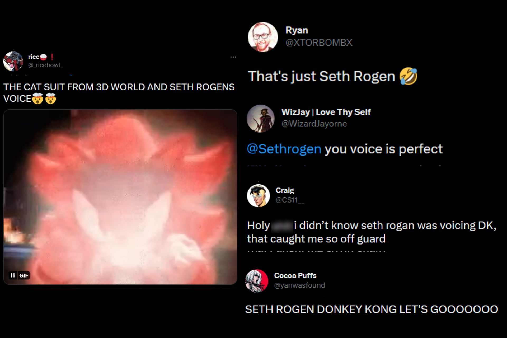 Some are excited for Seth Rogen. (Photo via Twitter/Sportskeeda)
