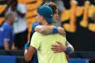 Andrey Rublev and Holger Rune hugged after their match