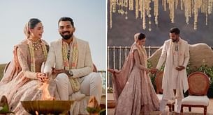 “In your light, I learn how to love” – KL Rahul shares wedding pics with Athiya Shetty