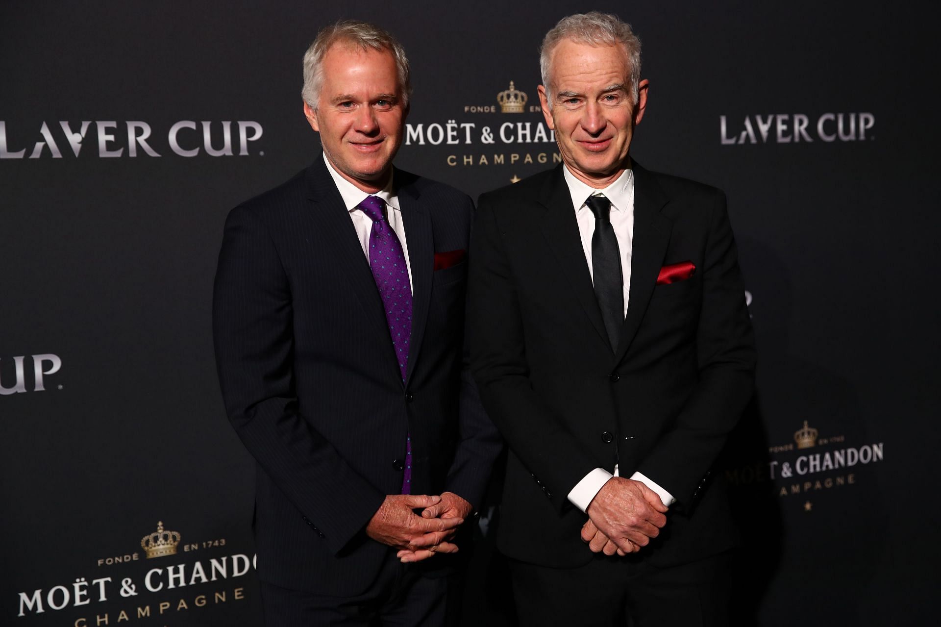 Patrick McEnroe (left) and John McEnroe at the Laver Cup 2019 - Preview Day 4
