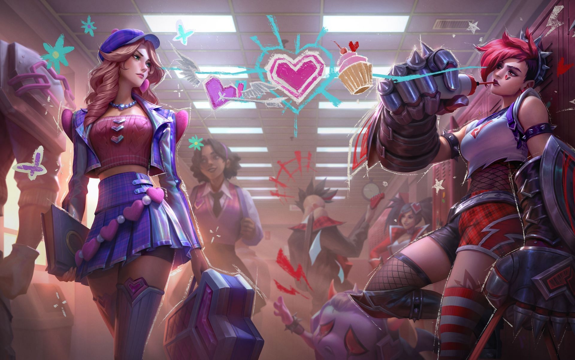 League of Legends showcases the brand new Heartache and Heartthrob skins set to arrive in patch 13.3 (Image via Riot Games)