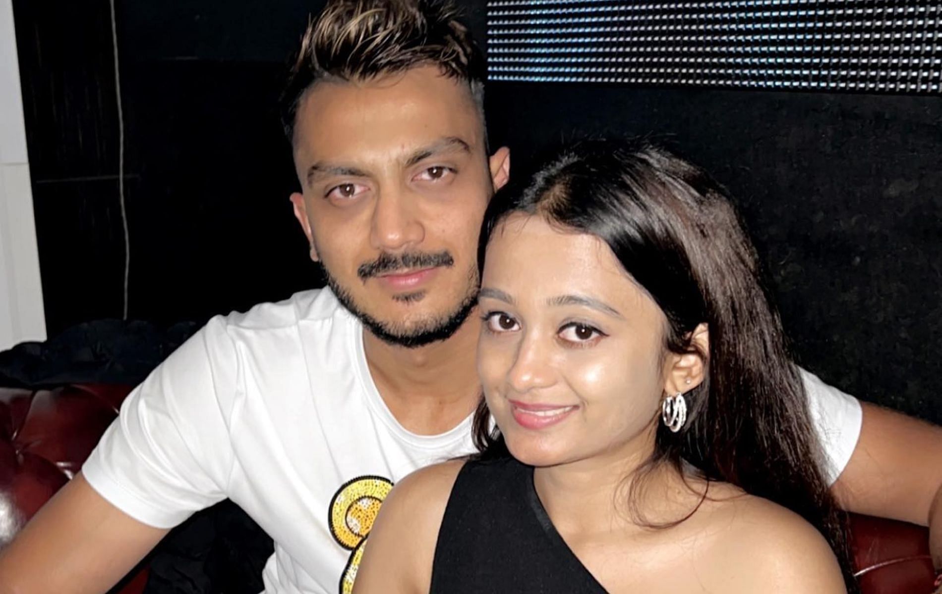 Axar Patel (R) with Meha Patel. (Pic: Instagram)