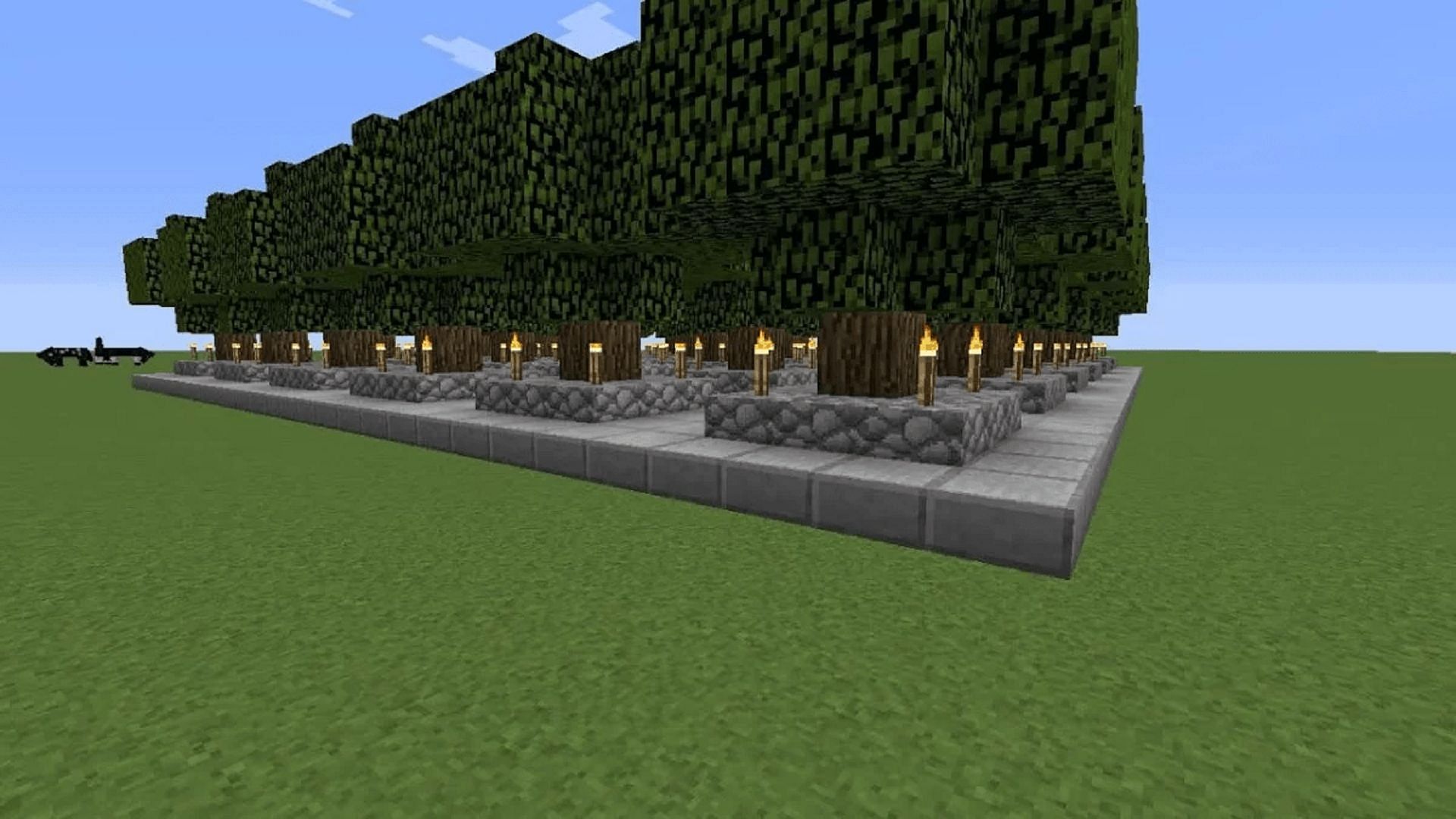 A tree farm ensures players always have the massively vital resource of wood (Image via Mojang)