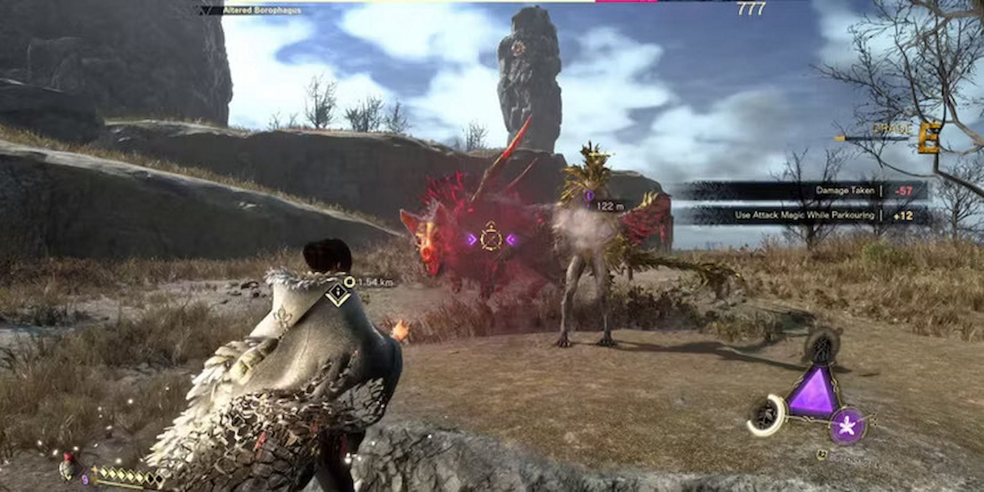 Use purple magic spells (Image via Square Enix) Borophagus roars before attacking (Image via Square Enix)