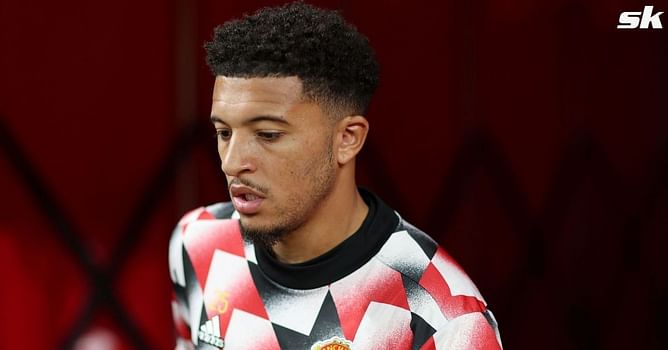 Jadon Sancho pictured arriving back at Carrington after Manchester United star’s physical and mental well-being programme in Holland
