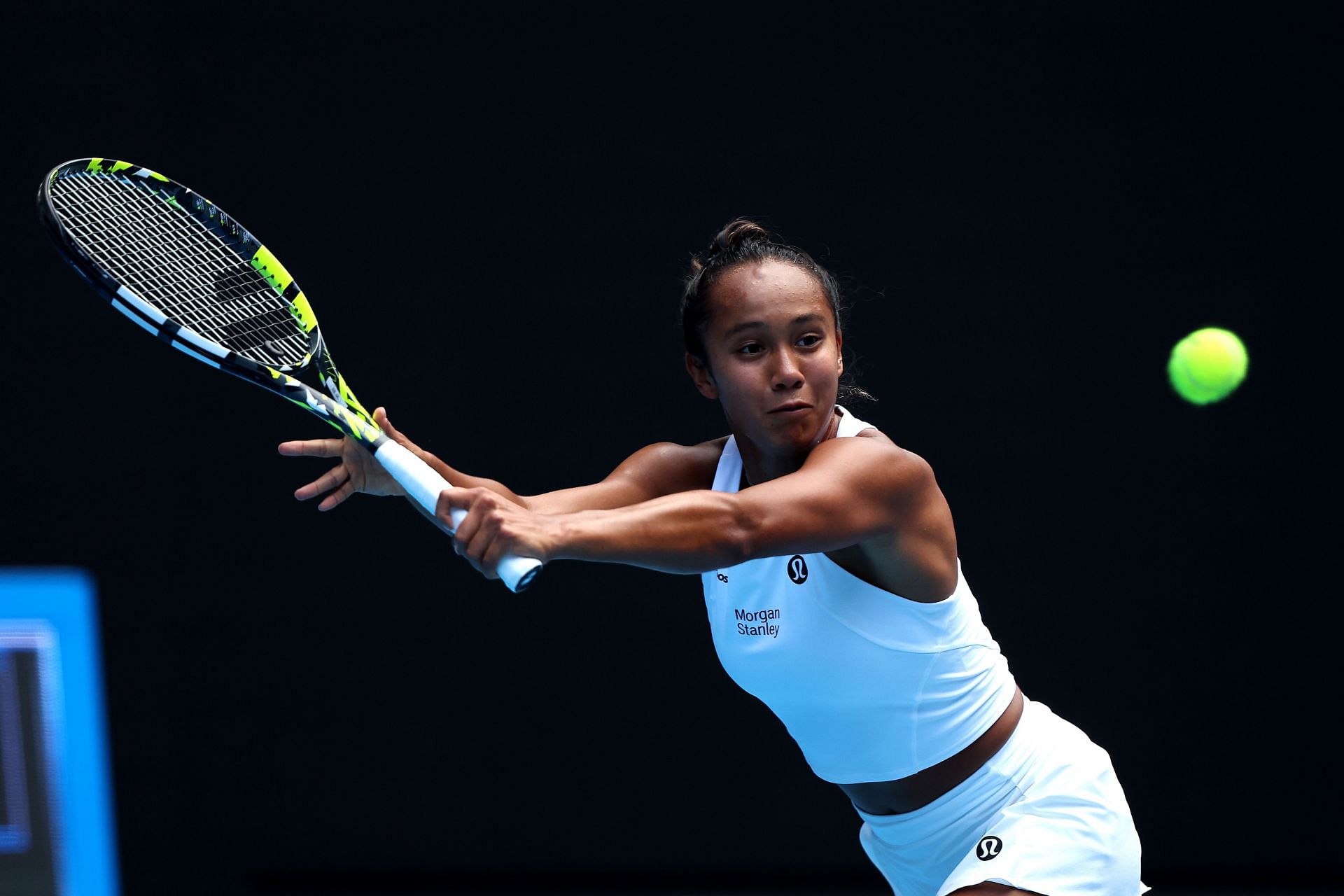 Leylah Fernandez in action at the 2023 Australian Open