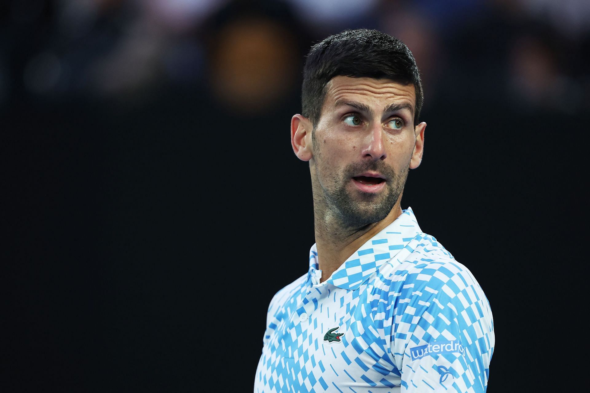 Novak Djokovic pictured at the 2023 Australian Open - Day 4