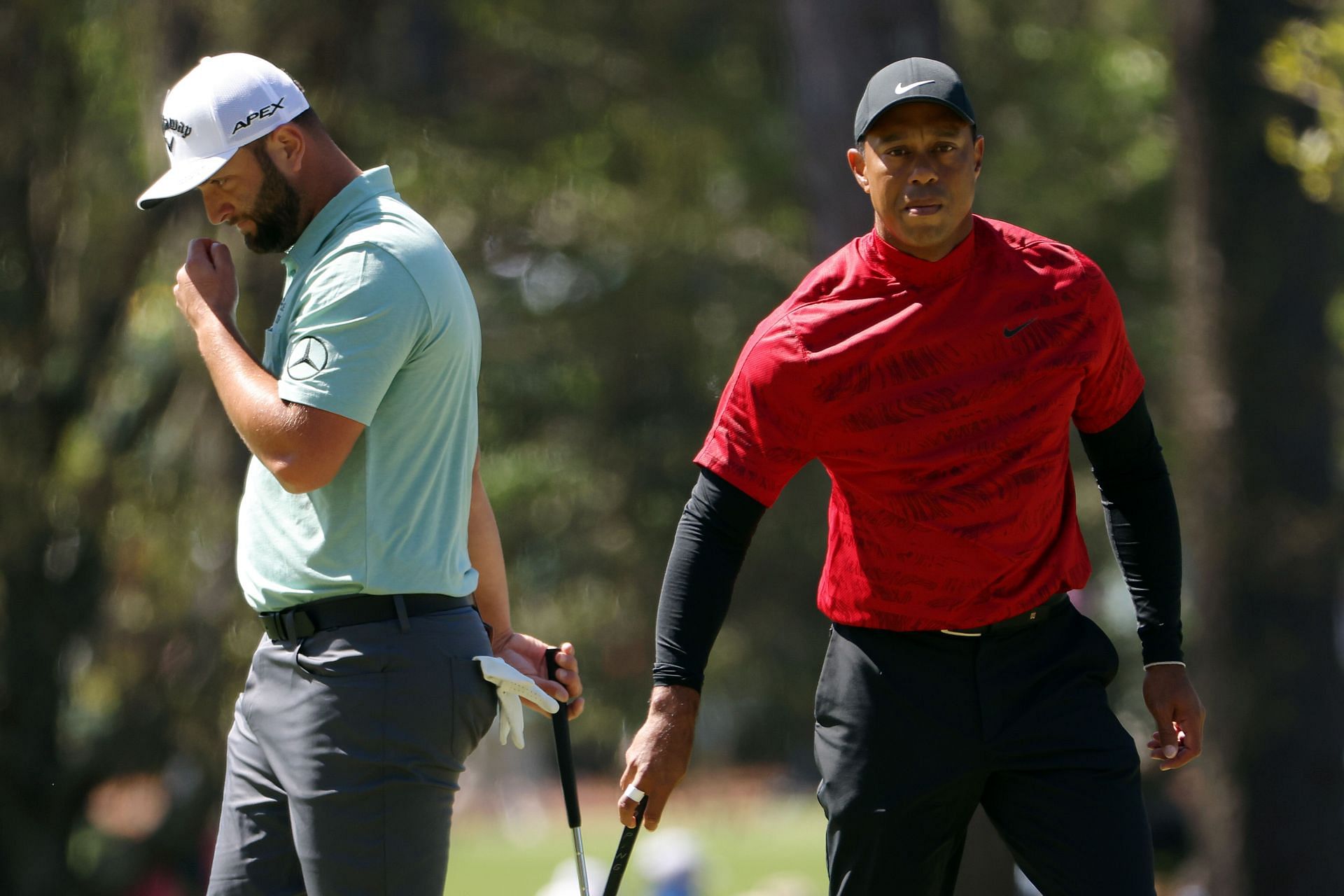 Jon Rahm and Tiger Woods at The Masters - Final Round (Image via Jamie Squire/Getty Images)
