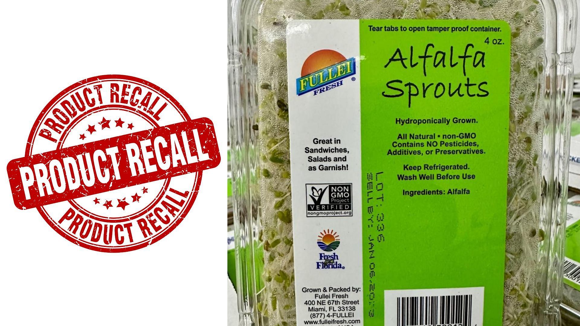 Fullei Fresh recalls its Alfalfa Sprouts over concerns of Shiga-toxin-producing E.coli contamination (Image via FDA)