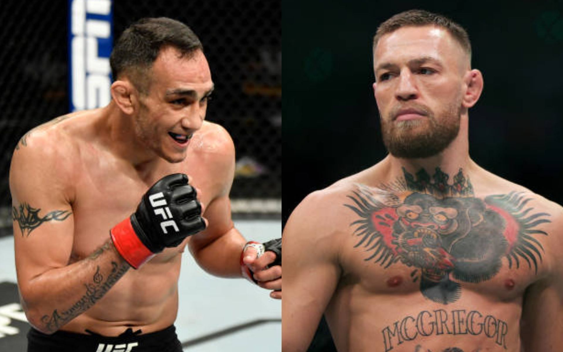 Tony Ferguson (left) and Conor McGregor (right)