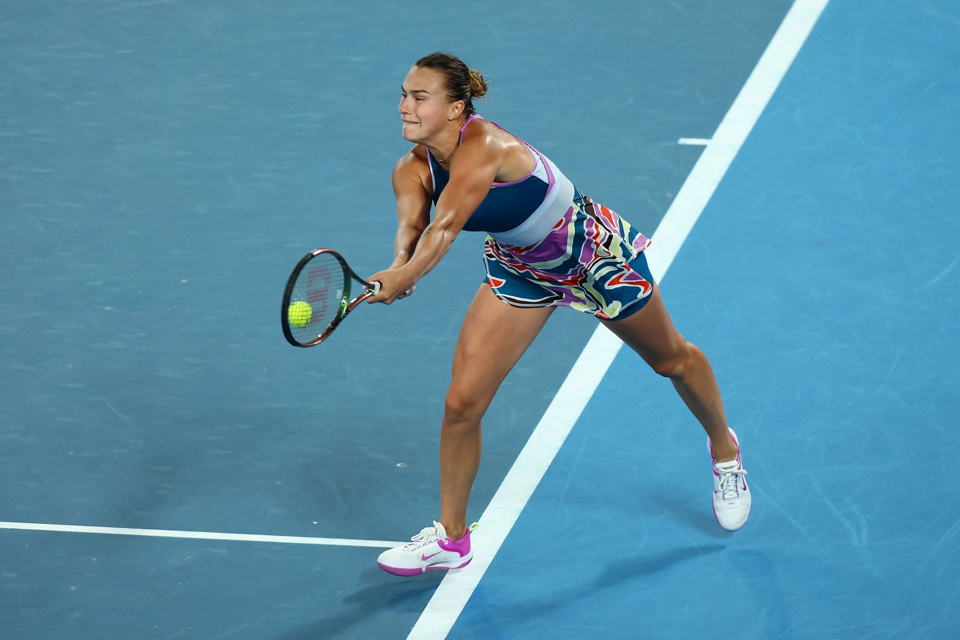 Aryna Sabalenka in action at the 2023 Australian Open