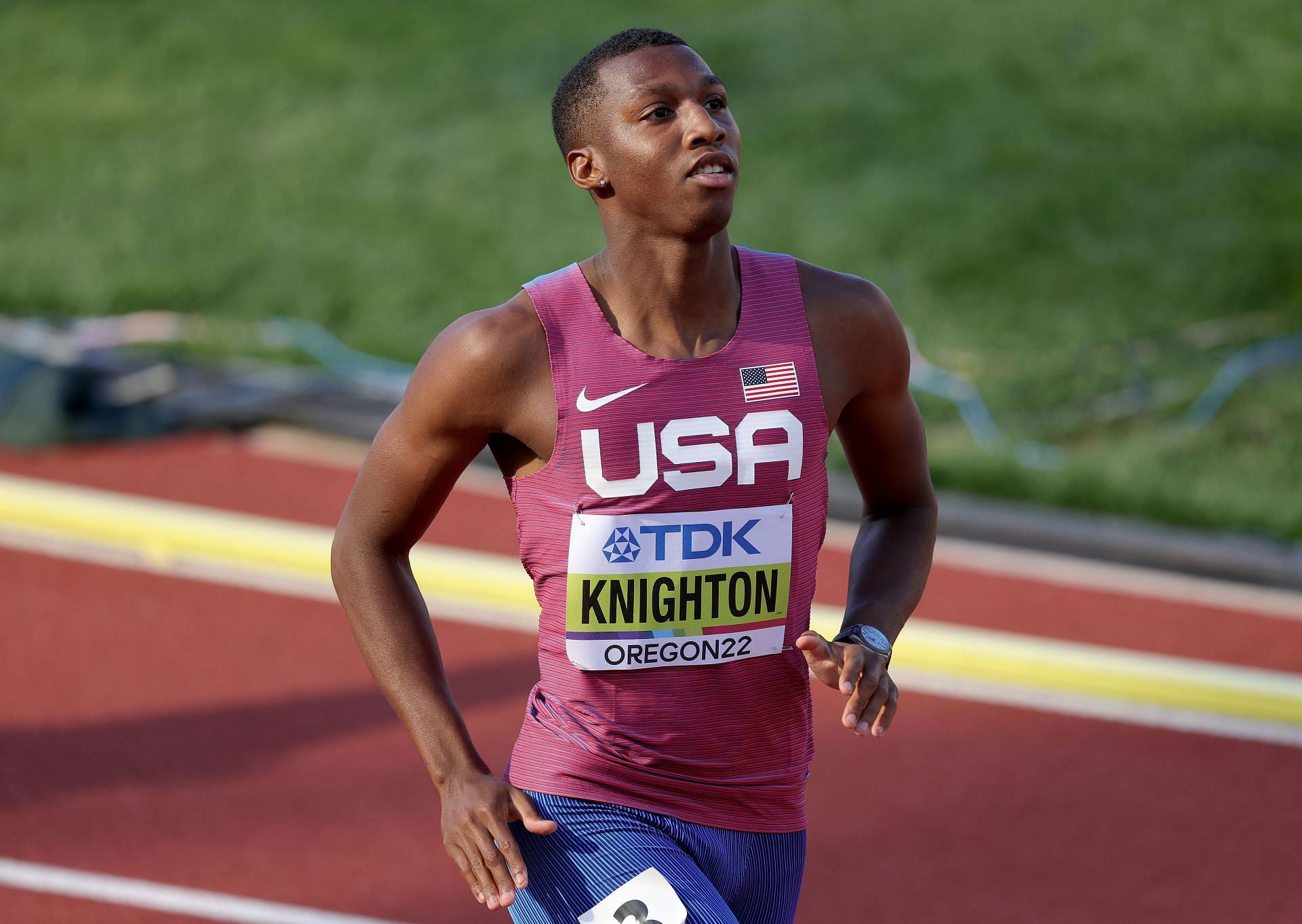 Erriyon Knighton at the World Athletics Championships Oregon22