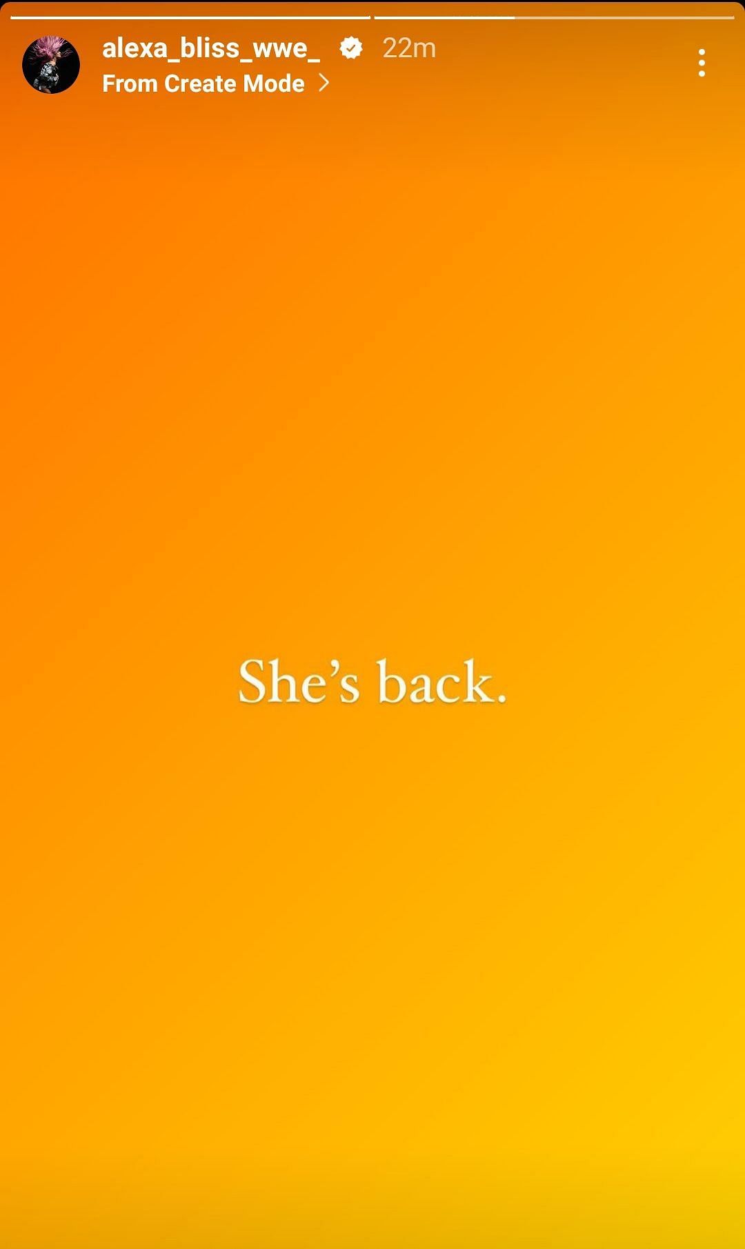 Alexa posted &quot;She&#039;s Back&quot; on Instagram