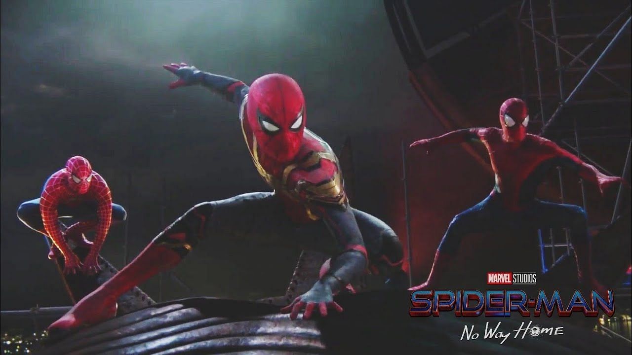 Spiderman's wall-crawling abilities, a combination of mechanical, chemical and van der Waals forces, illustrated through the iconic image of him clinging to a wall (Image via Sony and Marvel Studios)