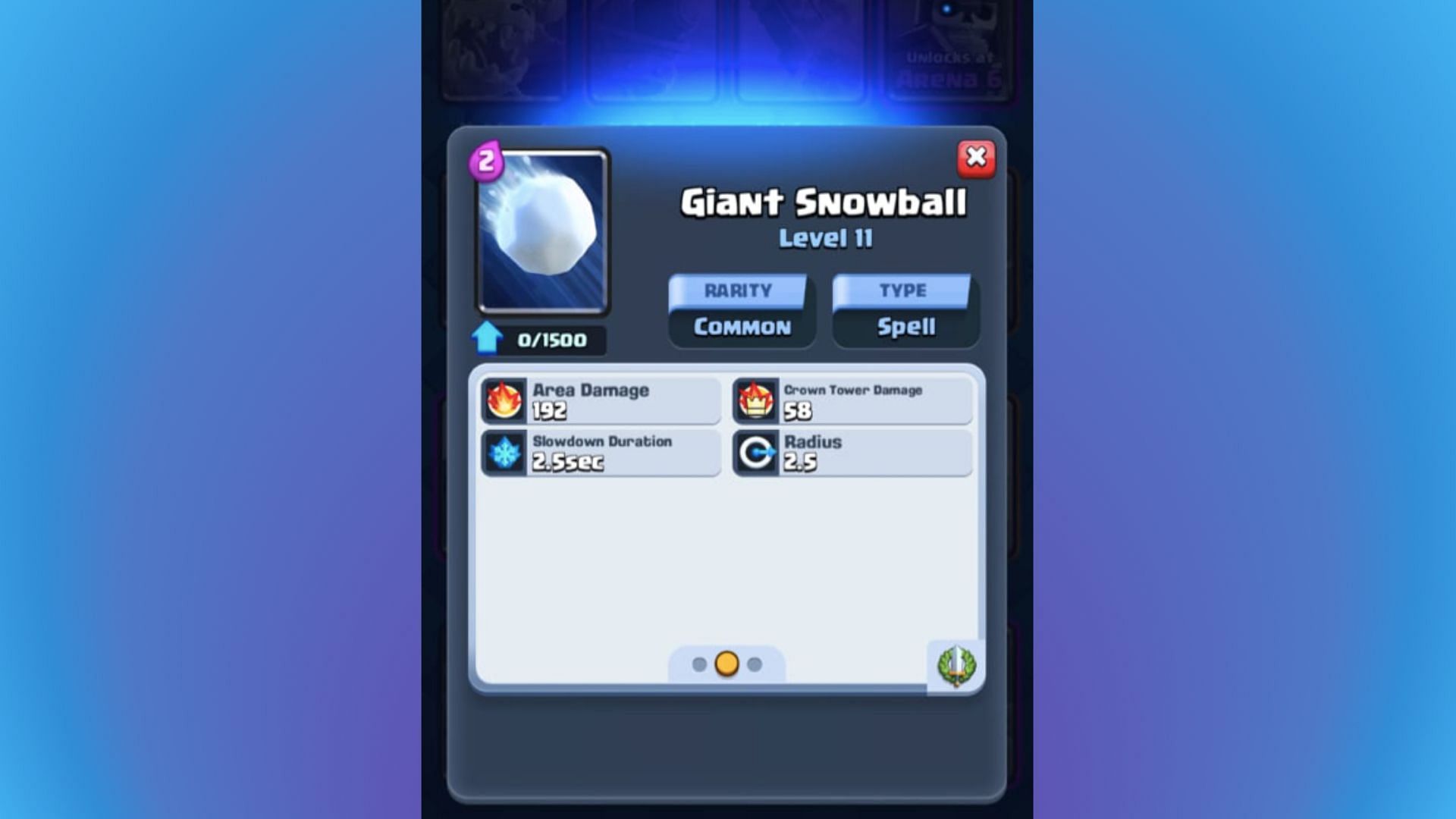 The Giant Snowball in Clash Royale (Image via Supercell)