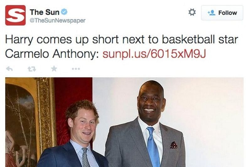 Prince Harry and Hall of Fame center Dikembe Mutombo