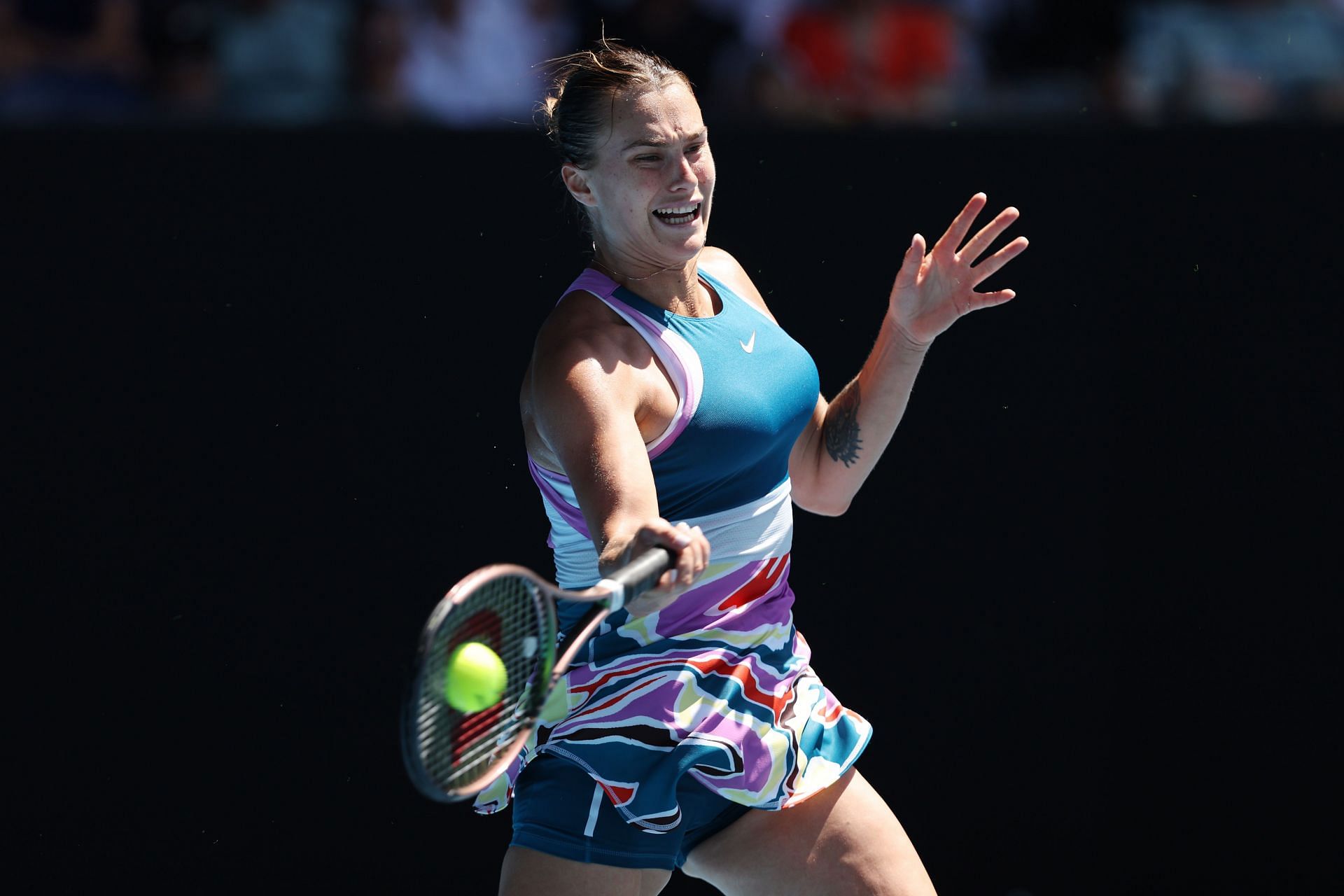 Aryna Sabalenka in action at the 2023 Australian Open.