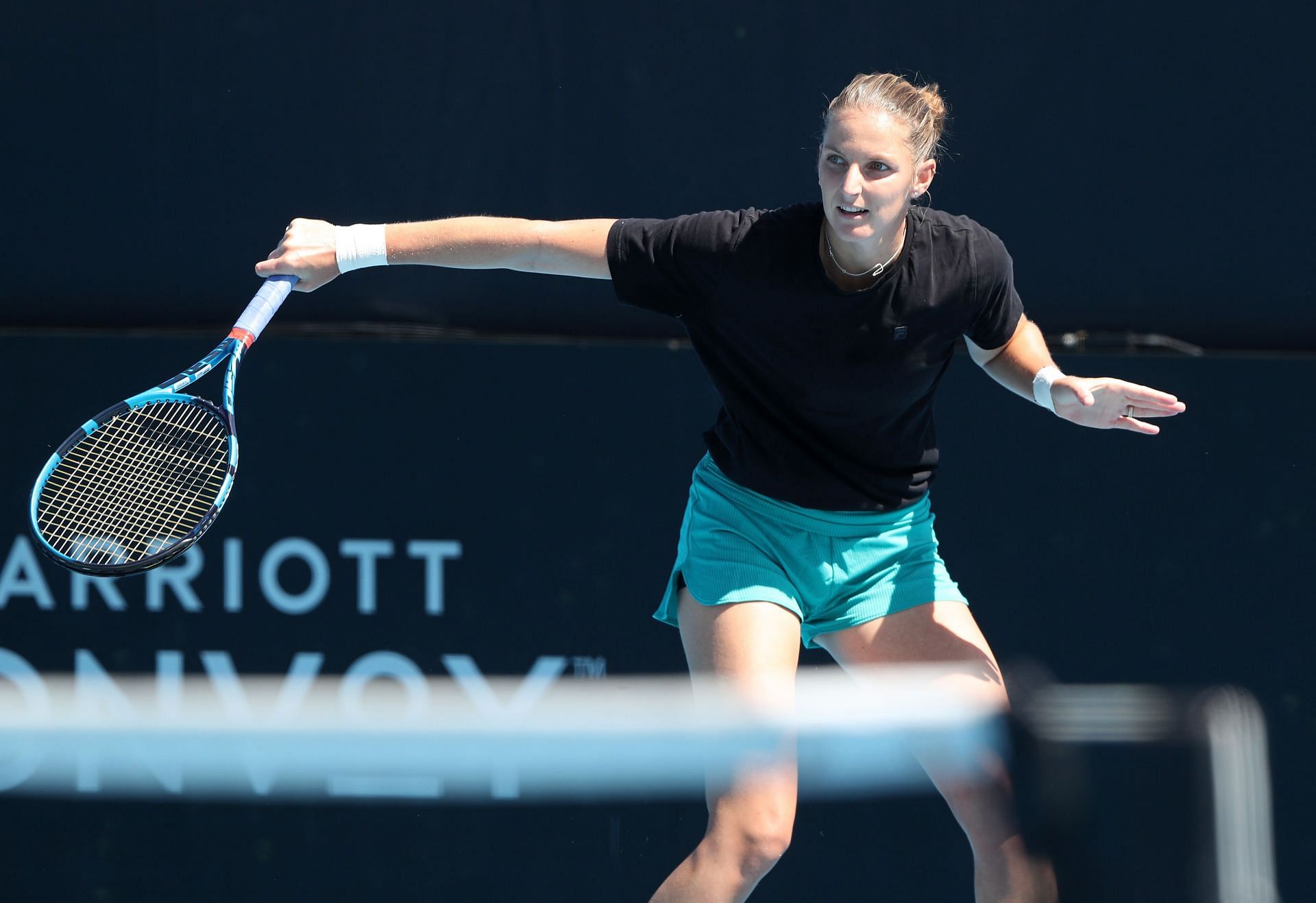 Pliskova training ahead of the 2023 Adelaide International