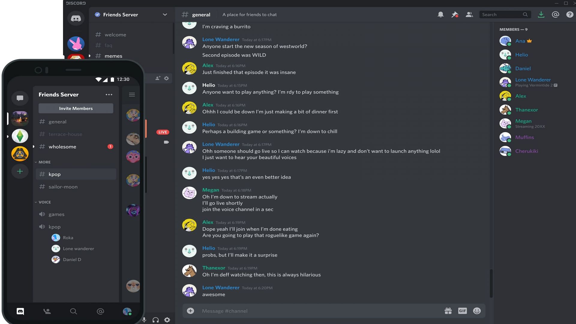 Guide on creating a Discord server with different channels (Image via Discord)