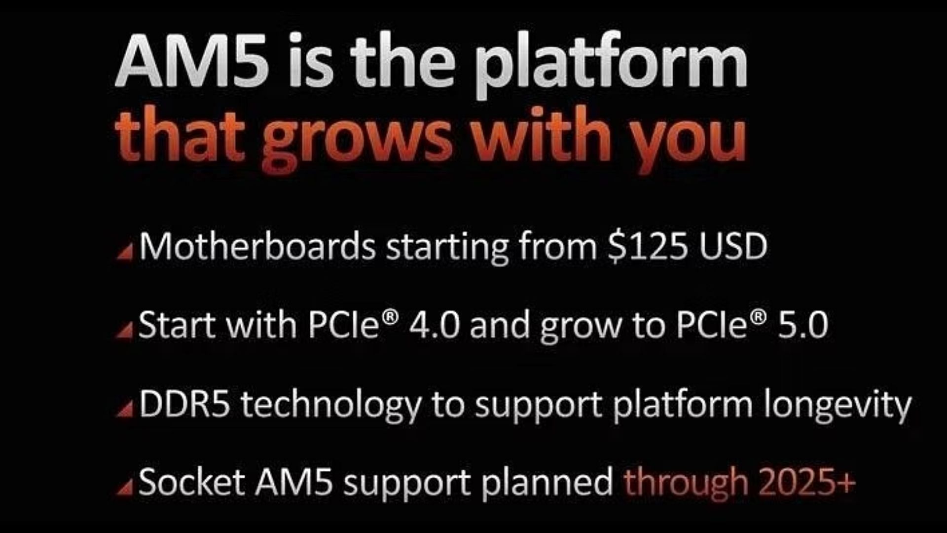AMD&#039;s initial plans to launch AM5 motherboards starting at $125 (Image via AMD)