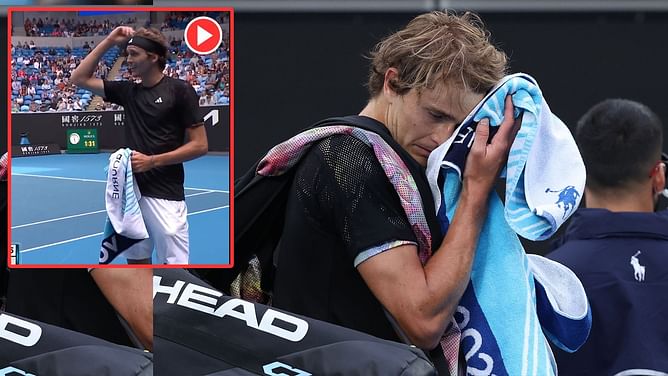 Watch: Moment of awkwardness as Alexander Zverev gets pooed on by bird at Australian Open 2023