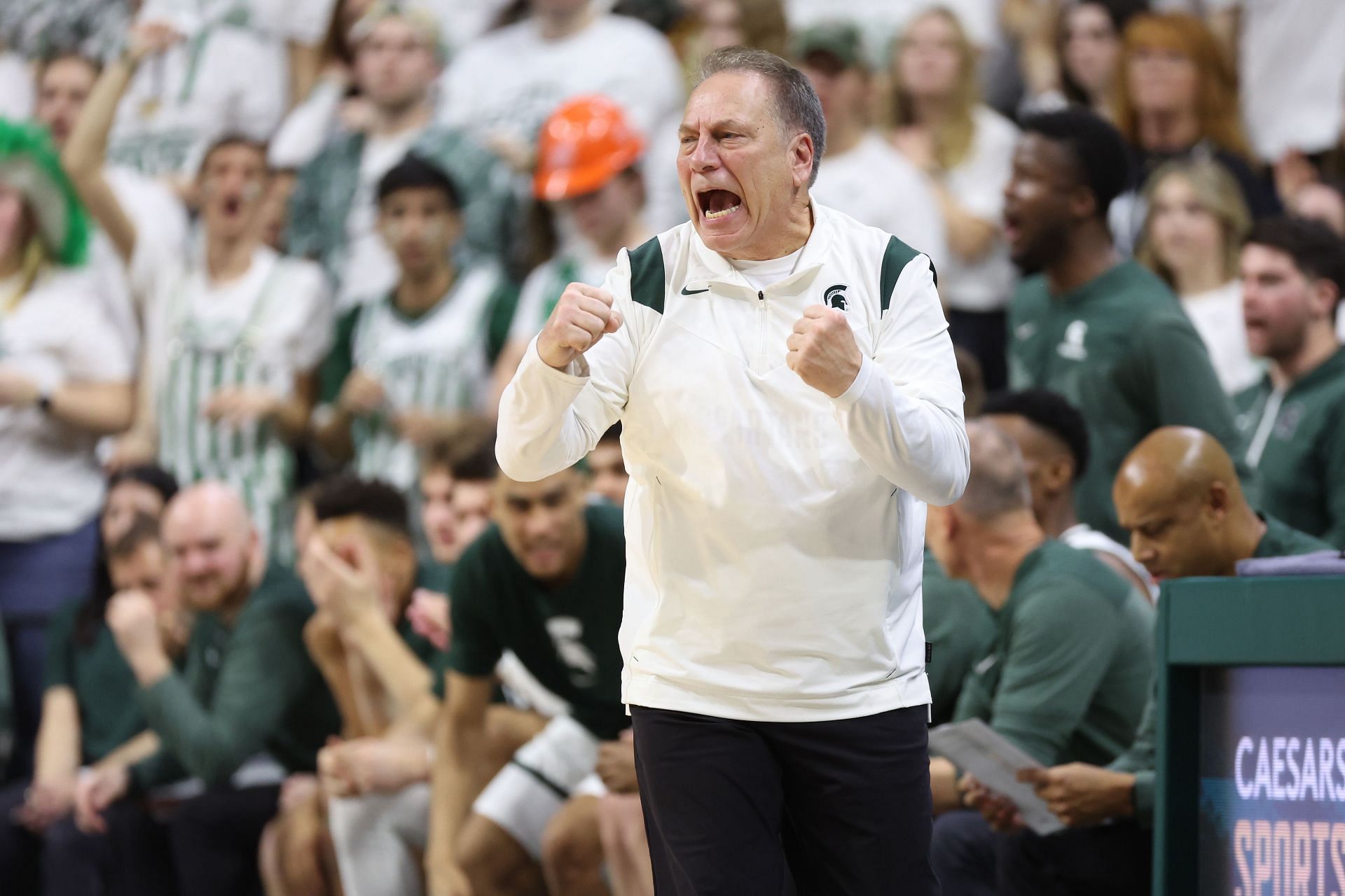 Michigan State Spartans coach Tom Izzo &lt;a href=&#039;https://www.sportskeeda.com/basketball/kentucky-wildcats&#039; target=&#039;_blank&#039; rel=&#039;noopener noreferrer&#039;&gt;Kentucky Wildcats&lt;/a&gt; coach John Calipari