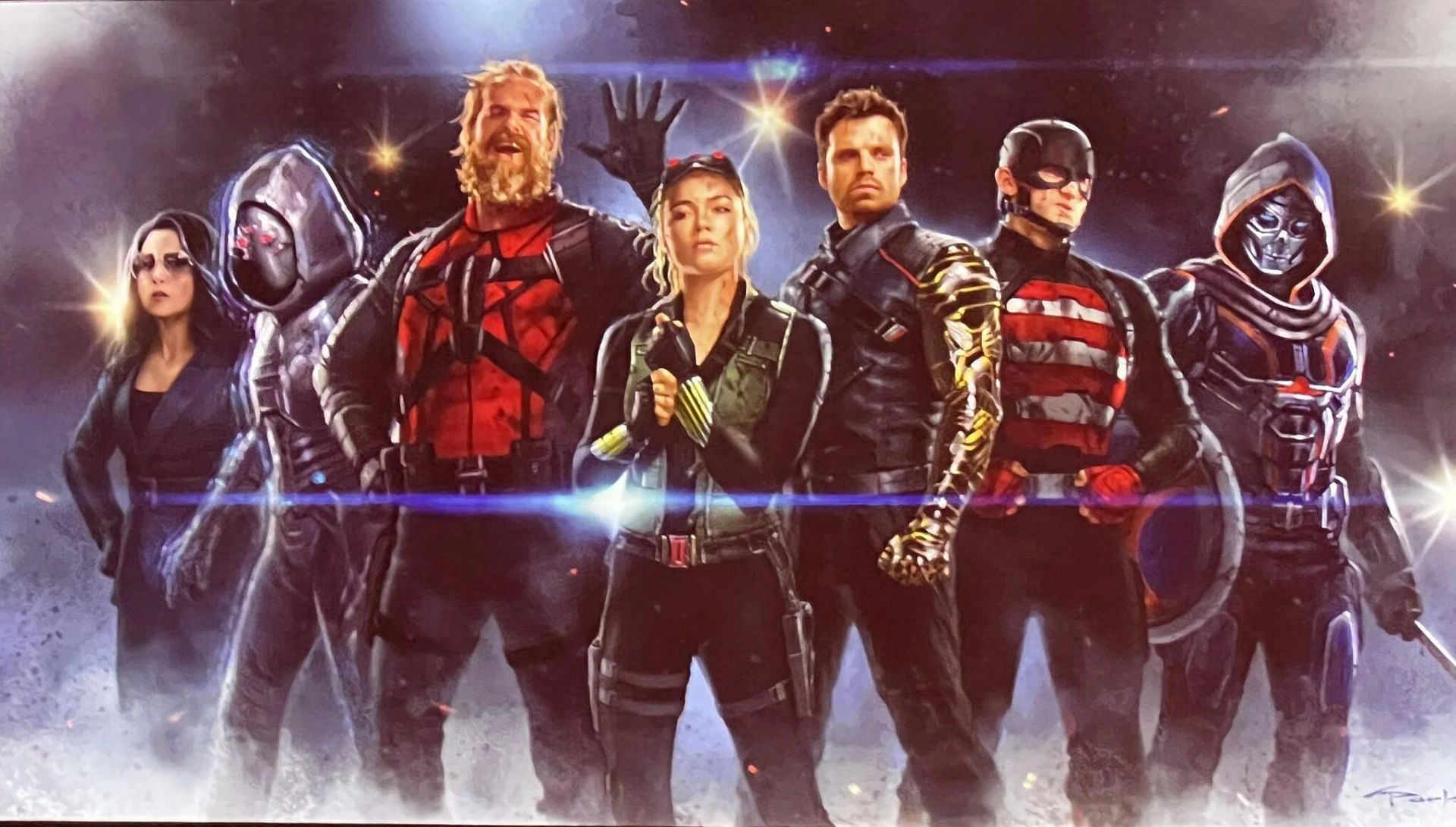 The roster of Marvel Studios&#039; Thunderbolts (image via Marvel)