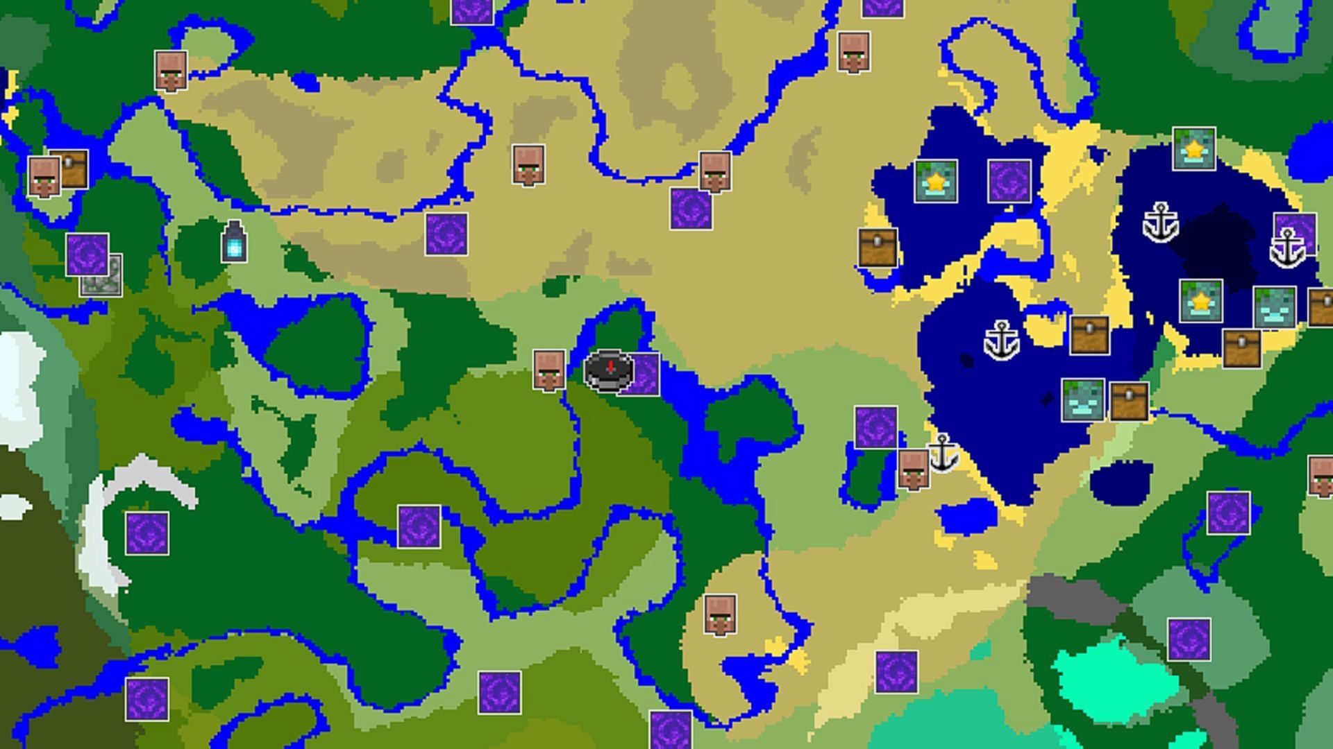 Players start in this seed next to a village and with many more all around (Image via Chunkbase)