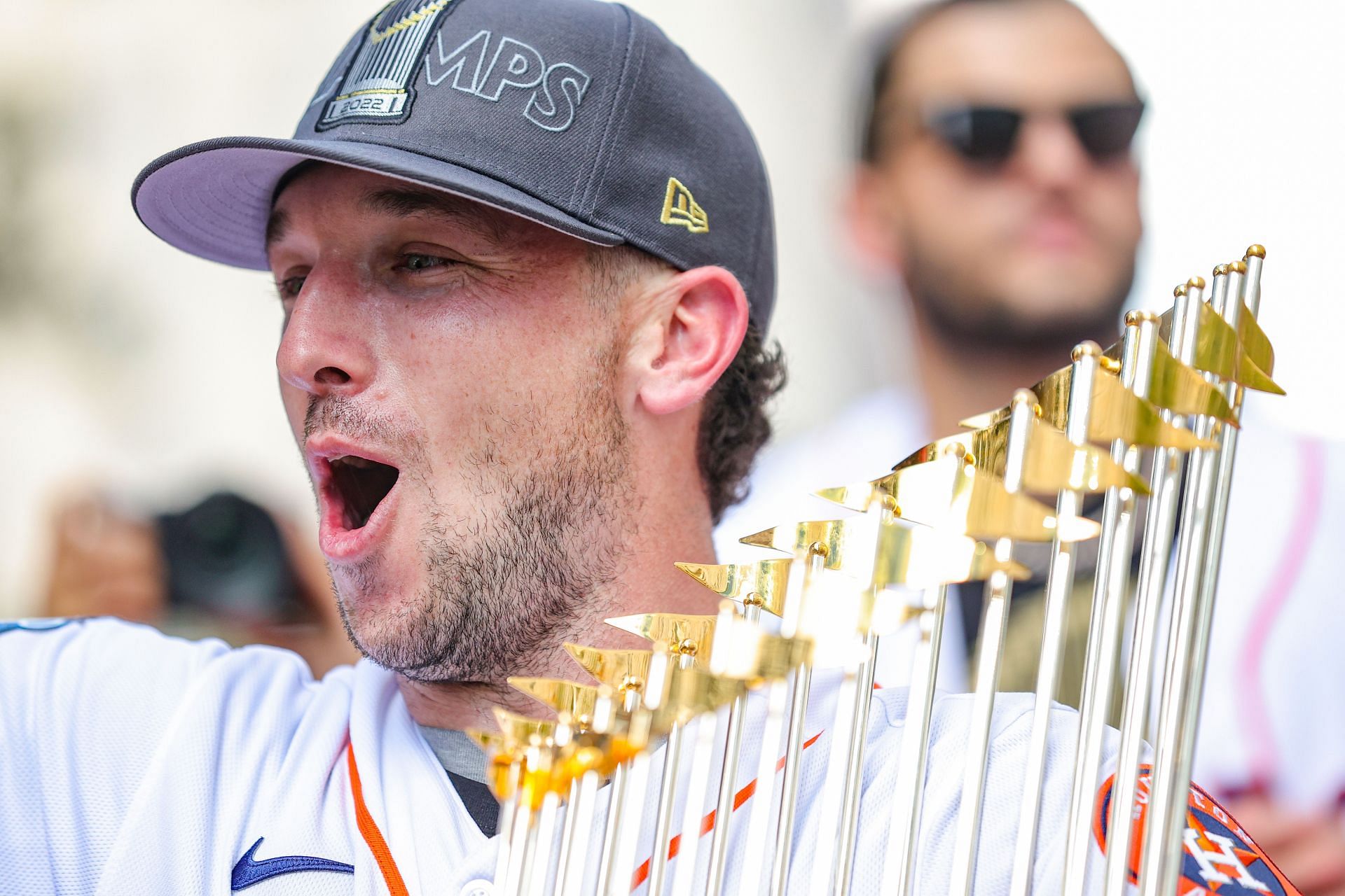 Alex Bregman #2 of the Houston Astros participates in the World Series Parade