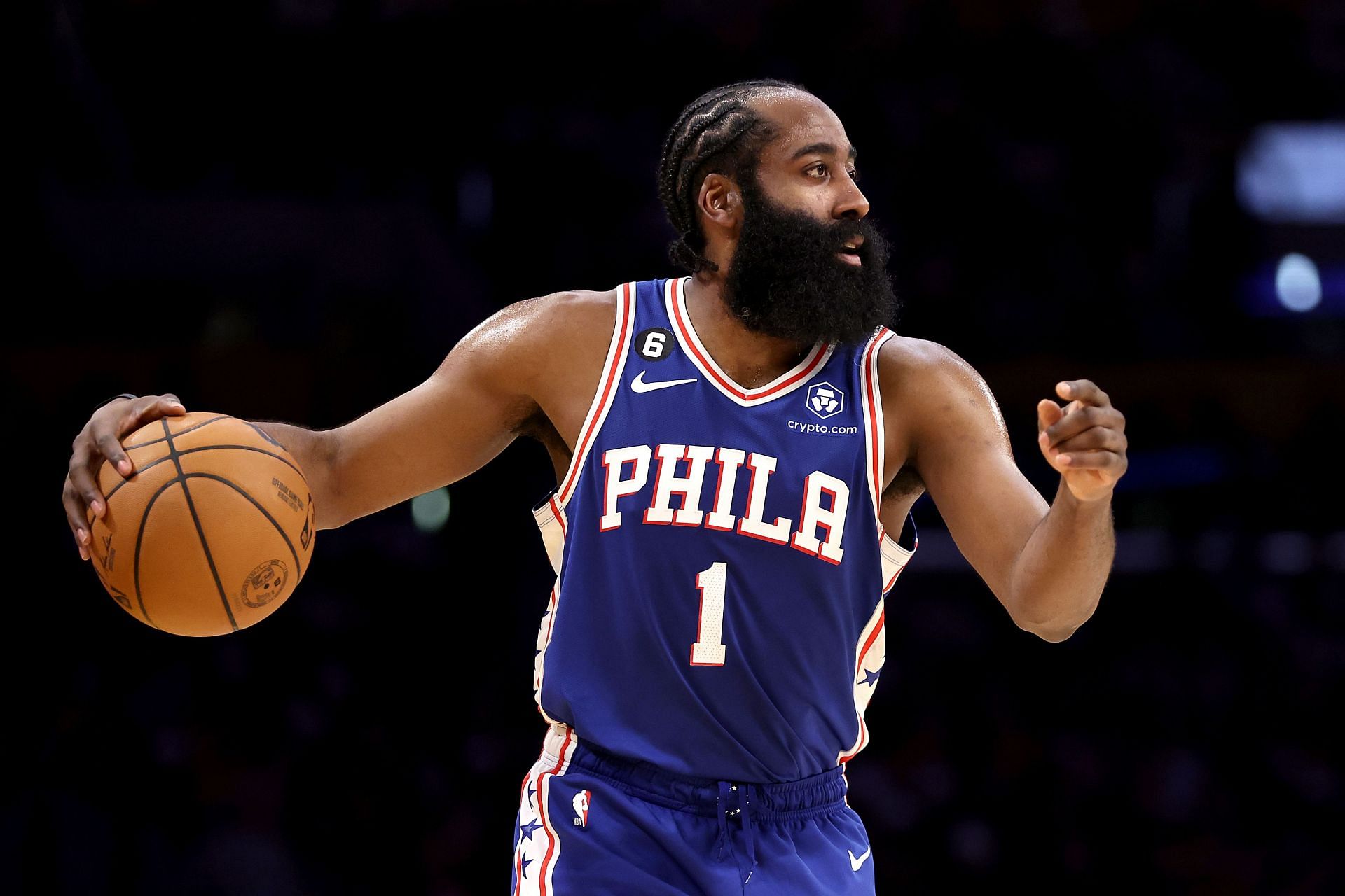 Former NBA MVP James Harden of the Philadelphia 76ers is questionable tonight.