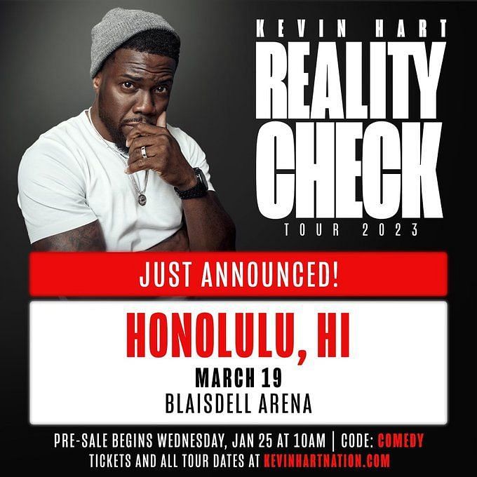 Kevin Hart Honolulu show 2023 Tickets, presale, where to buy, price