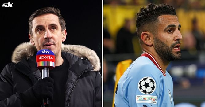 "Still a little bit predictable"- Gary Neville urges Manchester United attacker to emulate Man City’s Riyad Mahrez