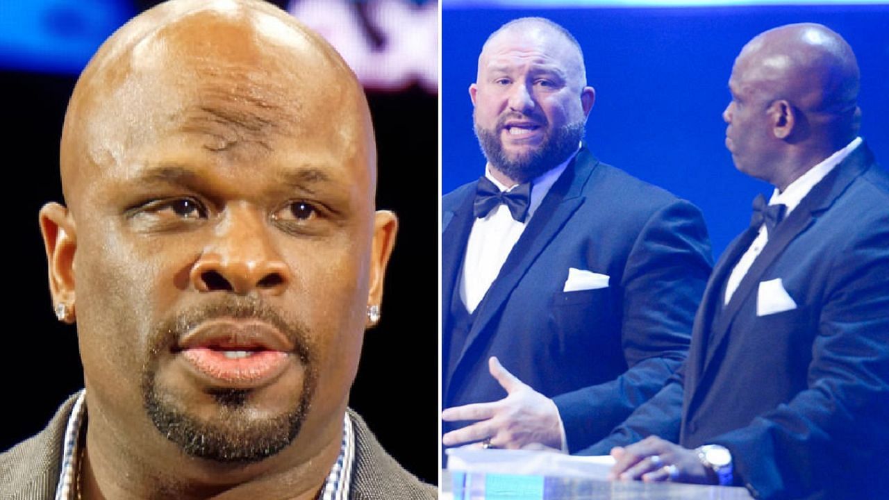 D-Von (left); D-Von and Bully during their WWE Hall of Fame induction (right)
