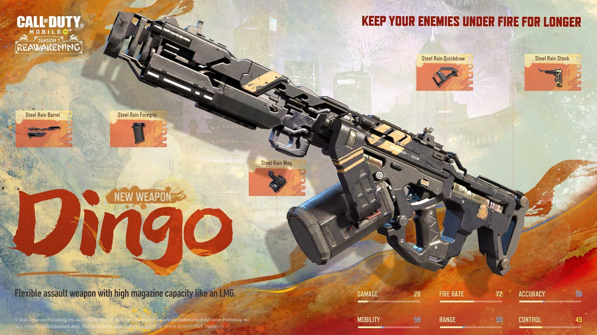 Activision included a new weapon Dingo in COD Mobile season 1 (image via Activision)