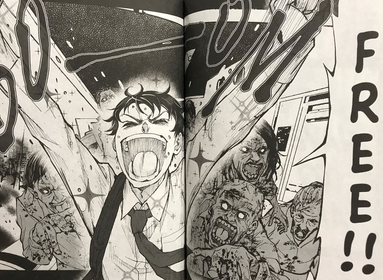Manga panel of Zom 100. (image via Shogakukan )