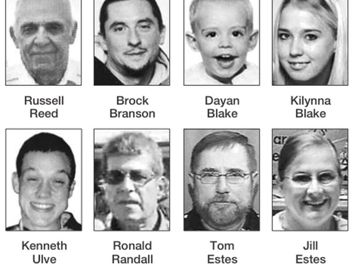 The eight alleged victims of spree killer Nicholas Sheley he murdered across two states (Image via Shaw Local News Network)