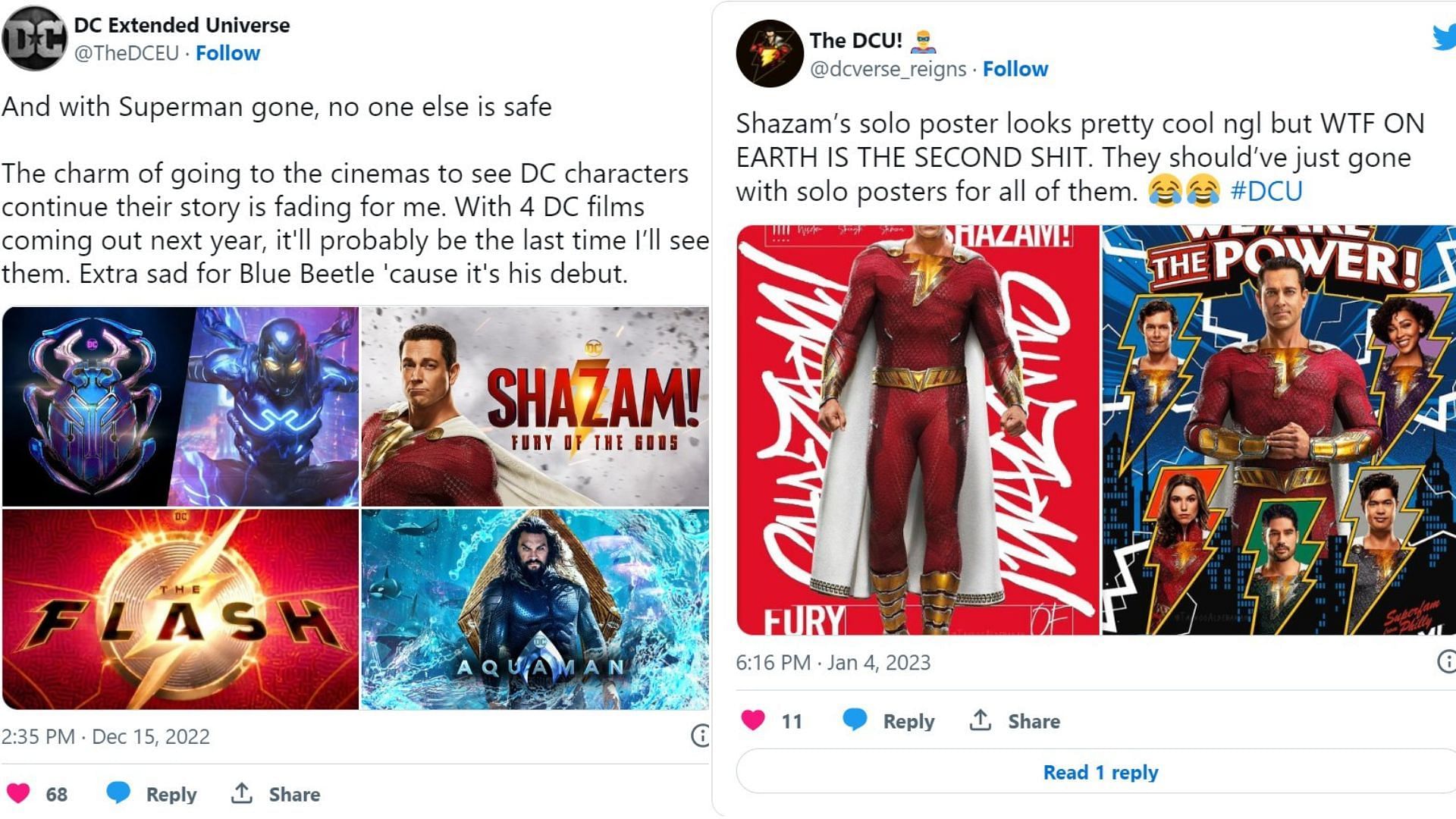 Shazam and many DC heroes are hitting theatres in 2023 (Image via Twitter)