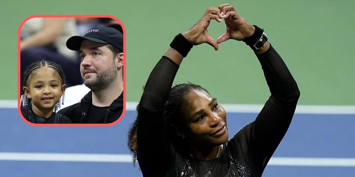 Serena Williams; Alexis Ohanian and their daughter Olympia (inset)