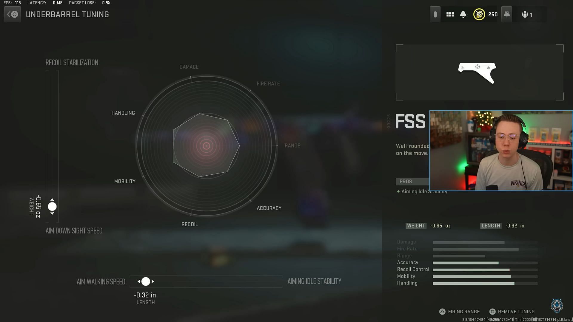 Tunings for the FSS Sharkfin 90 Underbarrel (Image via Activision and YouTube/WhosImmortal)