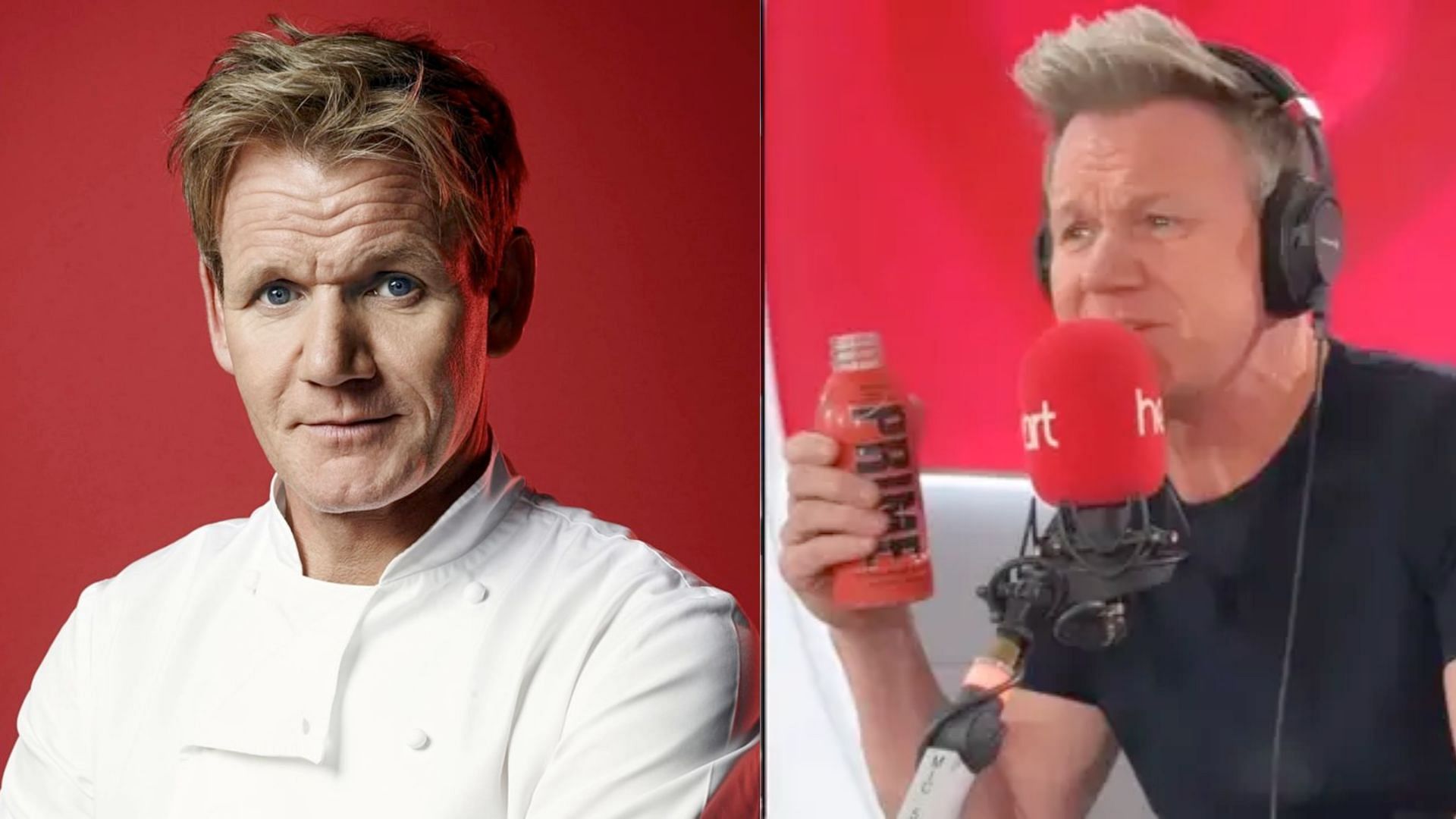 Gordon Ramsay on iHeart Radio (Image via Twitter/iHeart Radio and Getty/Justin Stephens)