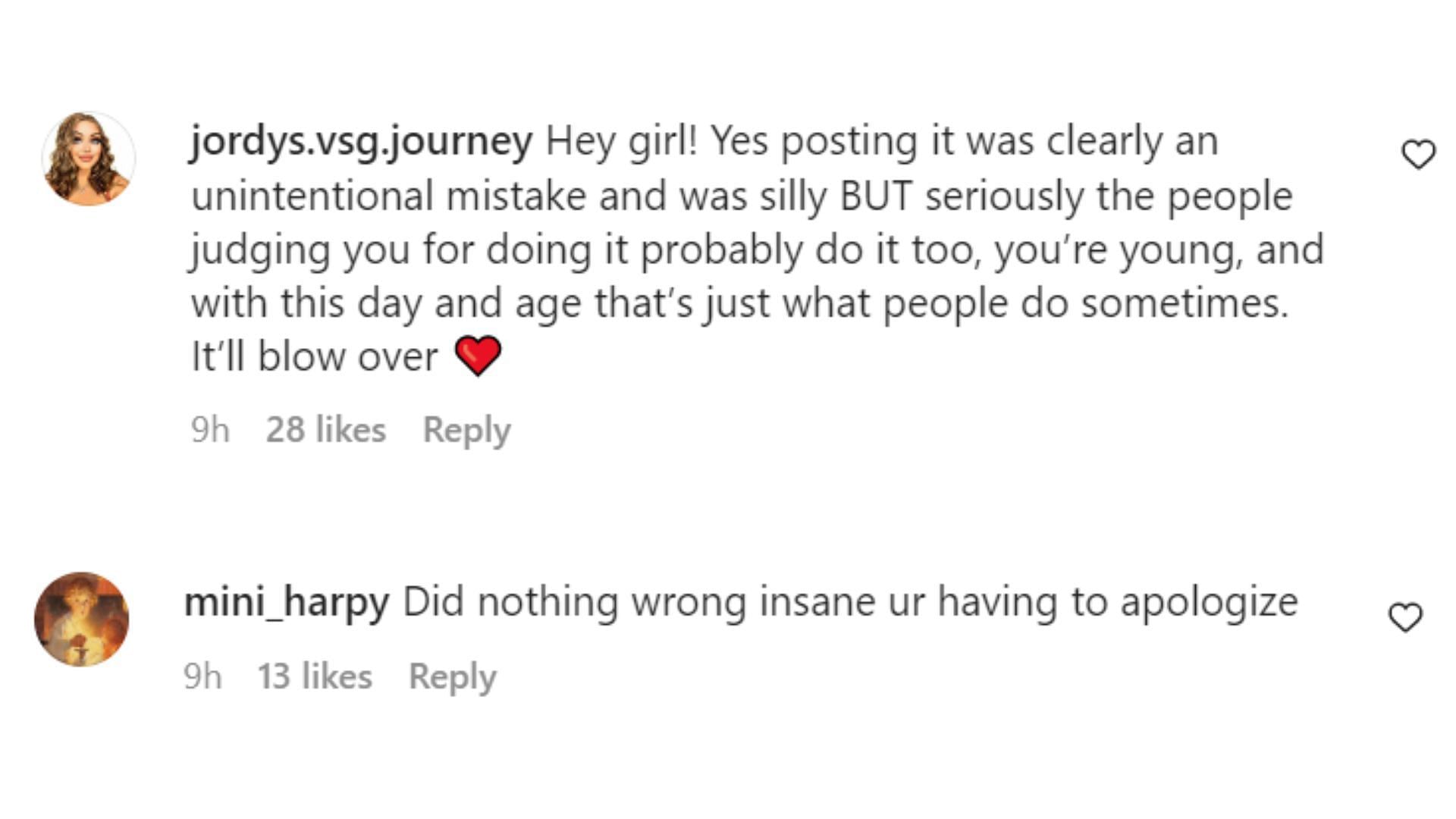 Her latest video on Instagram had supportive messages among the top comments (Image via @cattcity/Instagram).