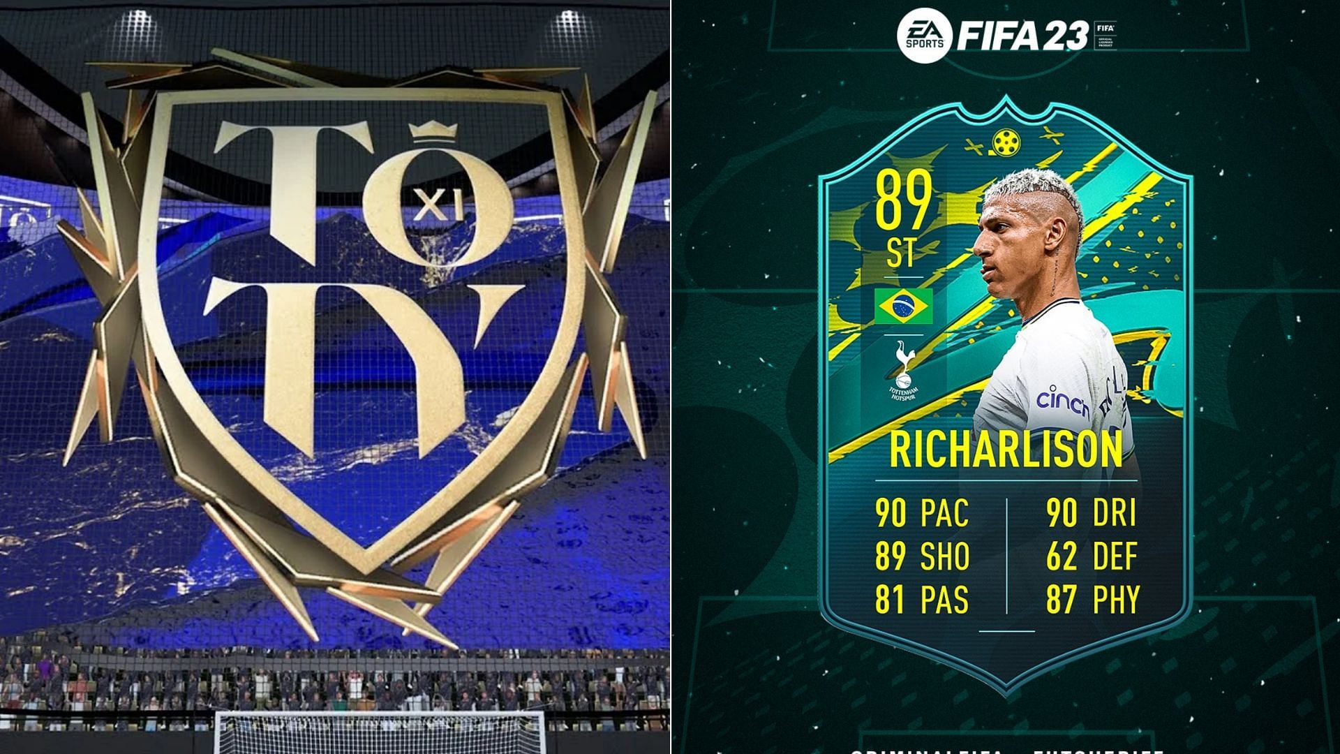 A special card for Richarlison is rumored to be released soon in the game (Images via EA Sports, Twitter/FUT Sheriff)